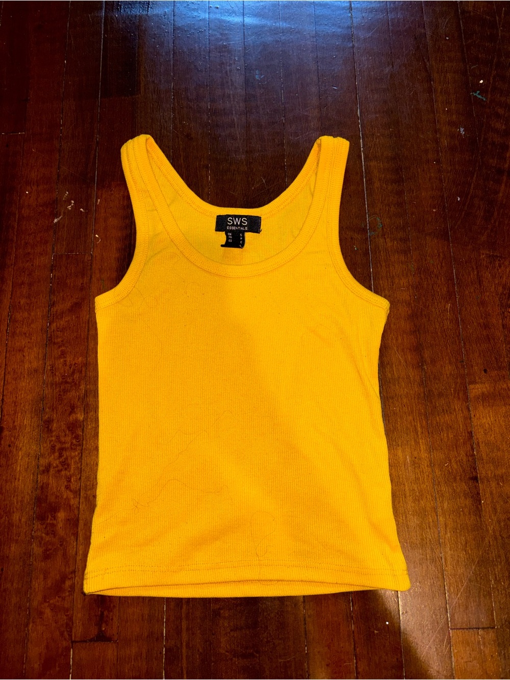 Urban Planet Yellow Ribbed Tank Top